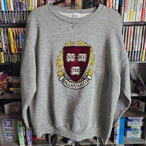 Vintage Harvard Russell Athletic Sweatshirt Tri Blend XL USA Made Flock Print